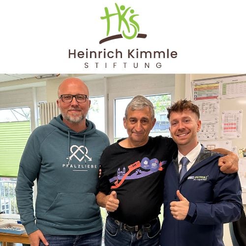 Heinrich Kimmle Stiftung — Logo und Teamfoto mit Immowestpfalz und Partnern aus der Region.